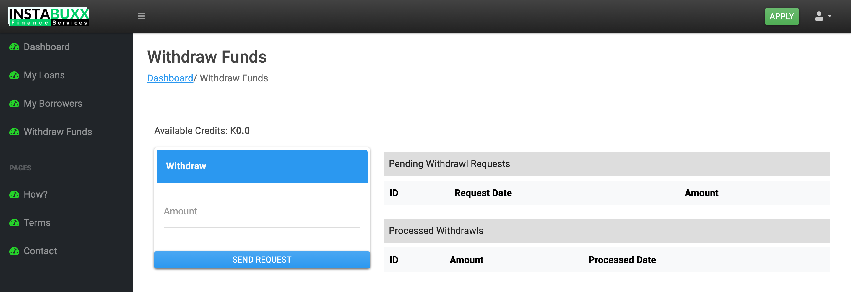 Withdrawing funds